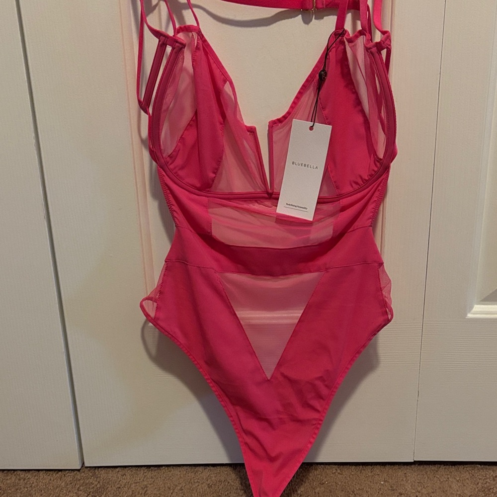 Bluebella Hot Pink Sheer Mesh Teddy